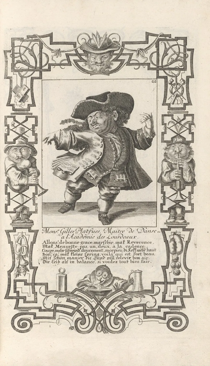Mons R Gilles Platfues Maitre De Danse A Lacademie Des Lourdeaux Pl 22 by Elias Baeck - Canvas Print