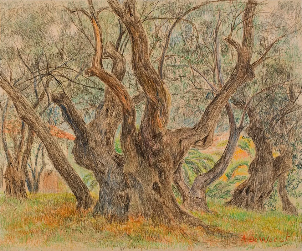 Monstrous Olive Tree by Anna De Weert - Canvas Print