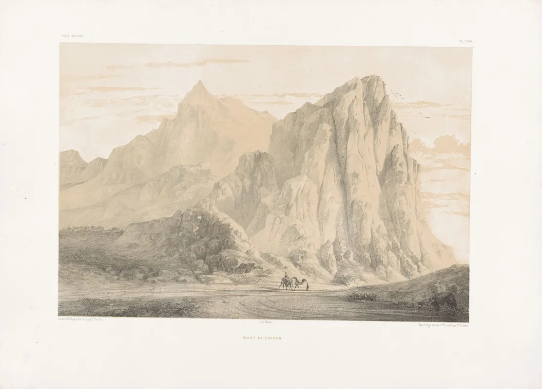 Mont Bi Sutoun by Eugène Flandin - Canvas Print