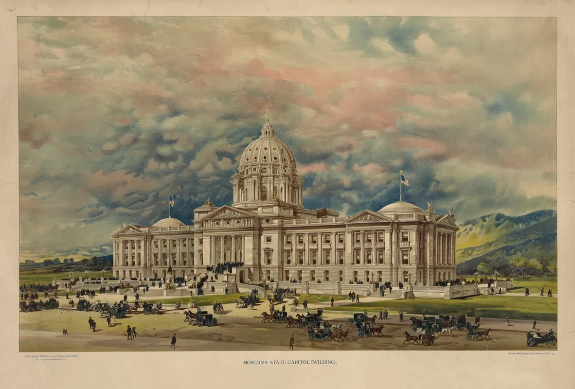 Montana State Capitol Building by W.E. Stephens &amp; Co. - Canvas Print