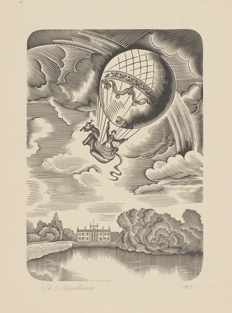 Montgolfier Ilustracja Do Ksiegi Pamiatkowej Ku Czci Poleglych Lotnikow