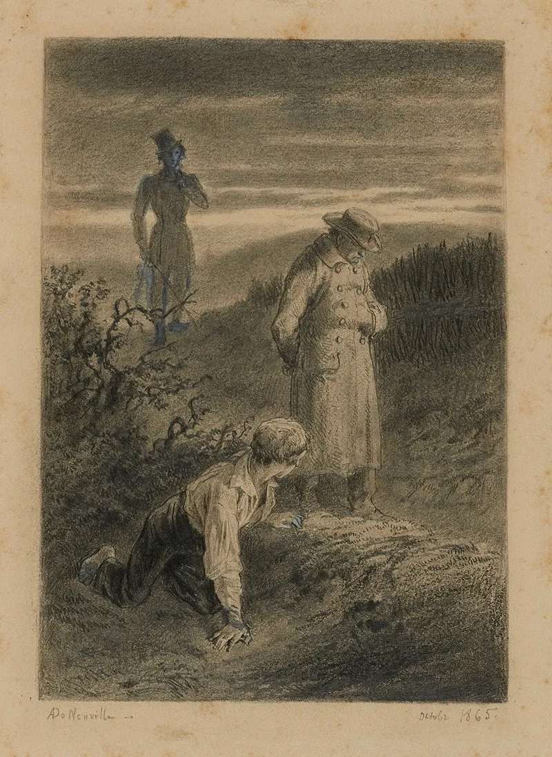 Montparnasse A La Chasse La Mere Plutarque Nest Pas Embareassee Pour Expliquer Un Phenomene by Alphonse Marie de Neuville - Canvas Print