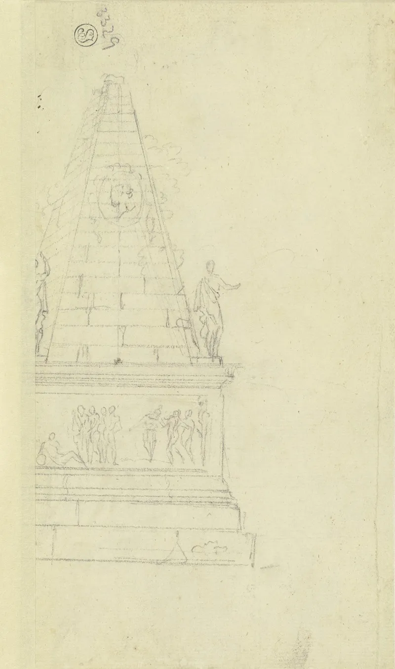 Monument Mit Figurlichem Schmuck by Jean-Baptiste Lallemand - Canvas Print