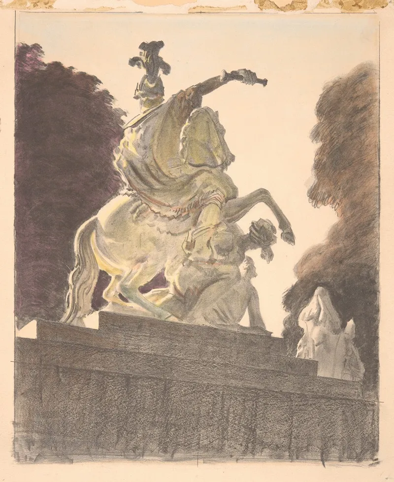 Monument To Jan Iii Sobieski In Lazienki Park by Leon Wyczółkowski - Canvas Print