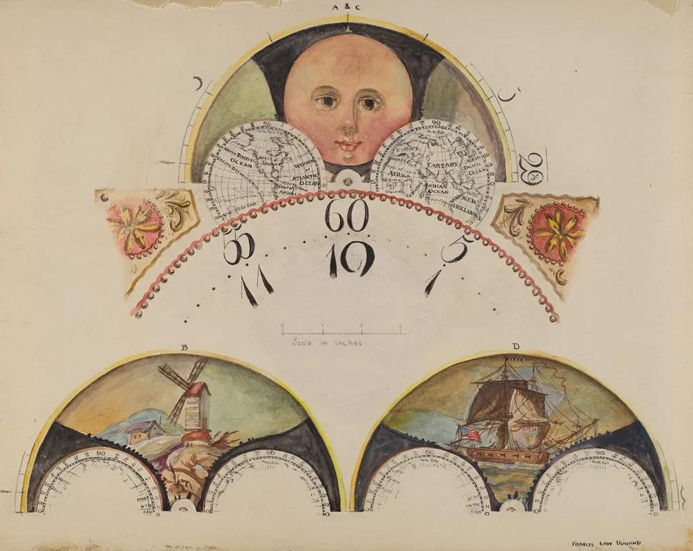 Moon Disc Paintings For Grandfathers Clock