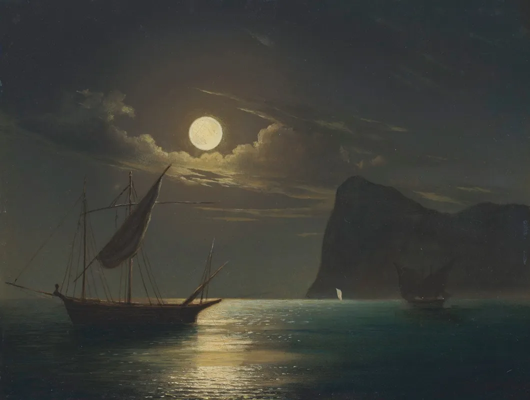 Moonlight 19 by Ivan Konstantinovich Aivazovsky - Canvas Print