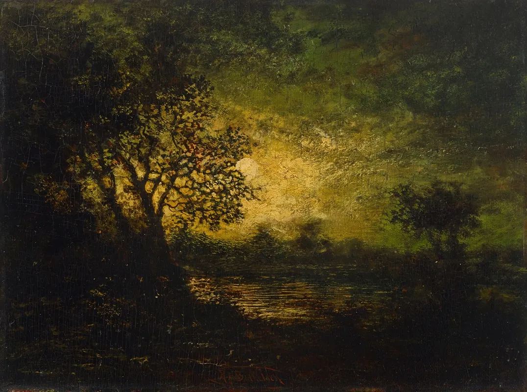Moonlight 5 by Ralph Albert Blakelock - Canvas Print