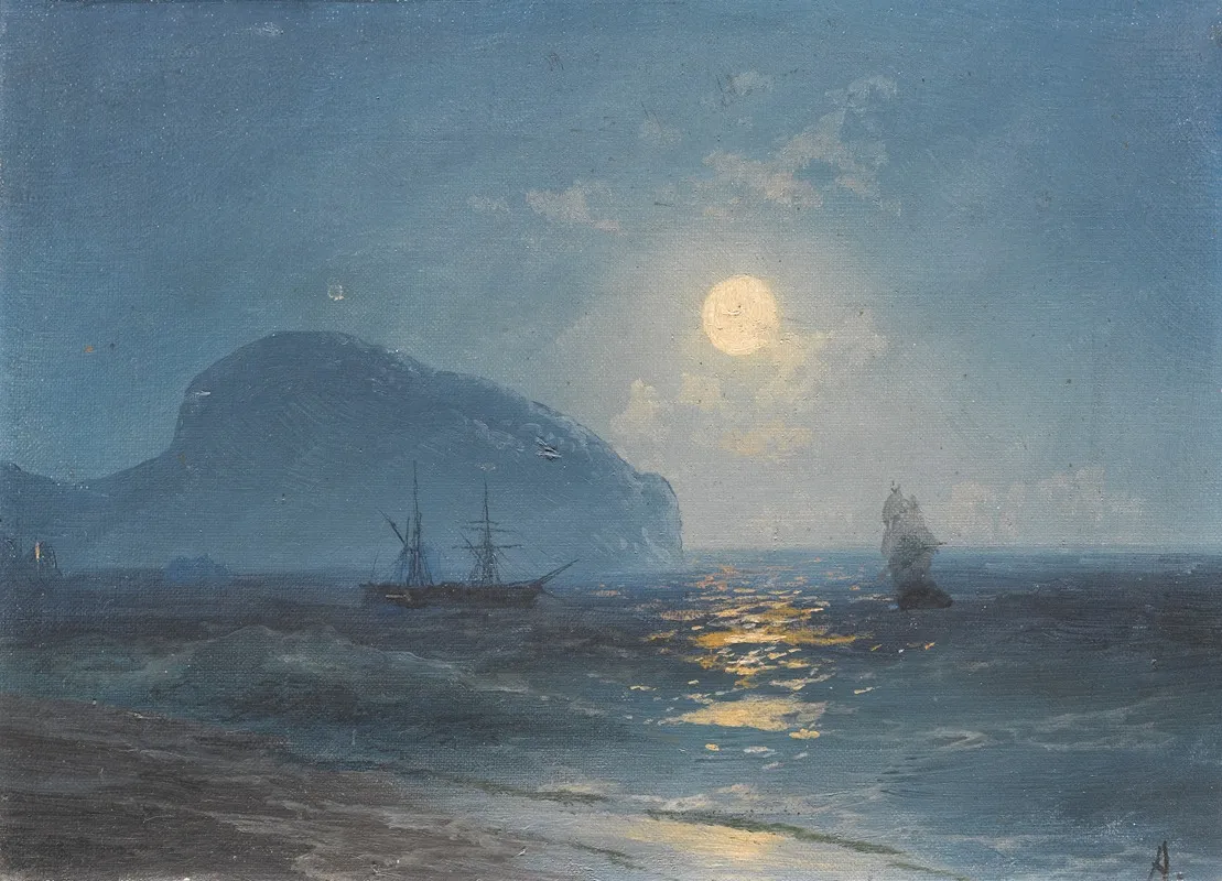 Moonlight 7 by Ivan Konstantinovich Aivazovsky - Canvas Print