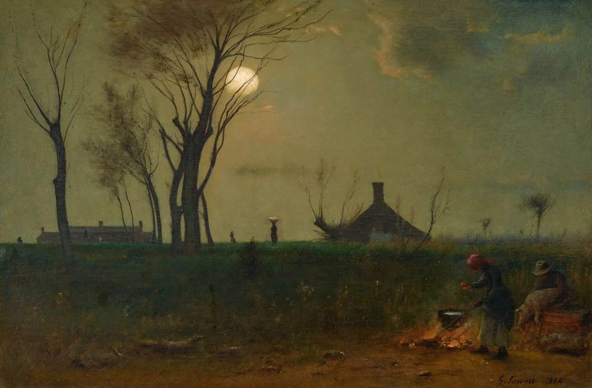 Moonlight In Virginia by George Inness - Canvas Print