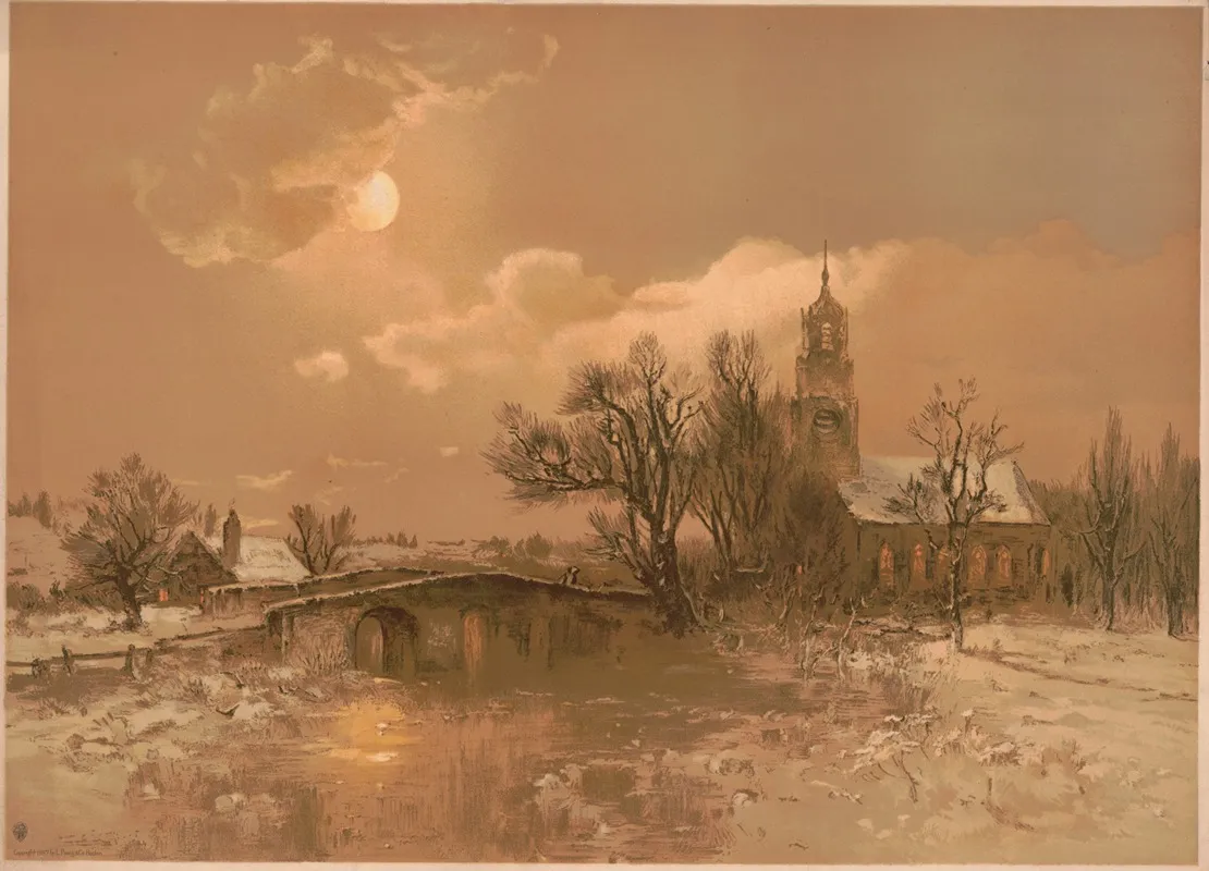 Moonlight In Winter 2 by George Herbert Mccord - Canvas Print