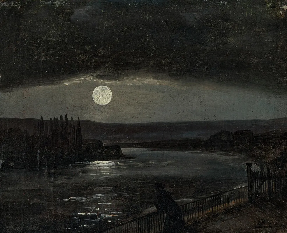 Moonlight Over The Bruhlsche Terrasse Dresden