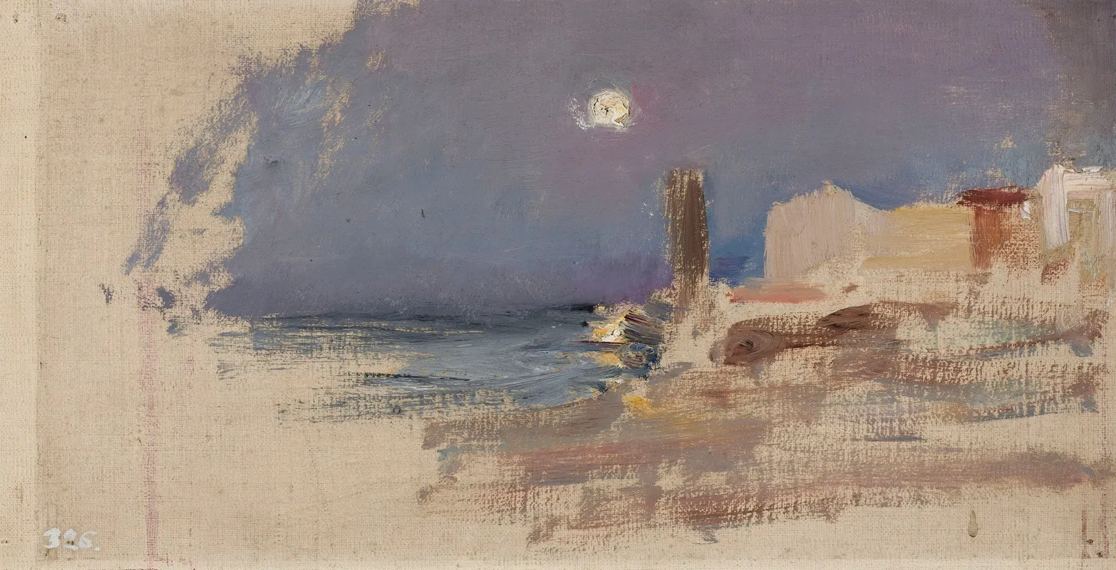 Moonlit Landscape With Water And Architecture From The Journey To Constantinople