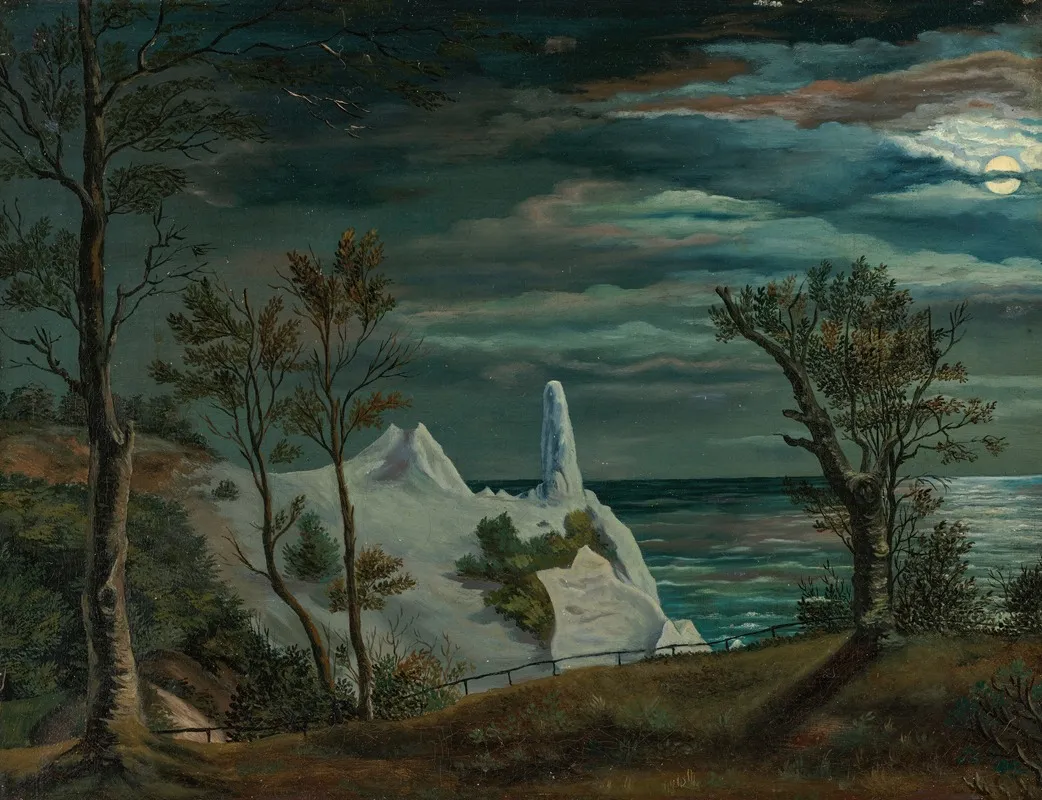 Moonlit Mons Klint With Sommerspiret