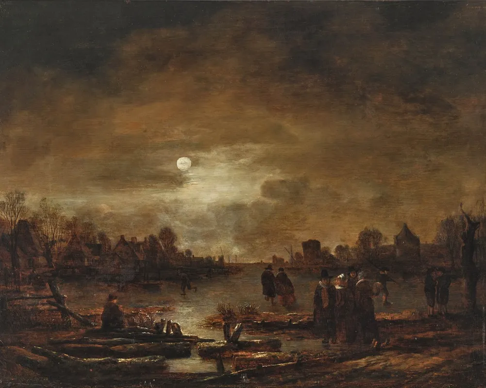 Moonlit River Landscape