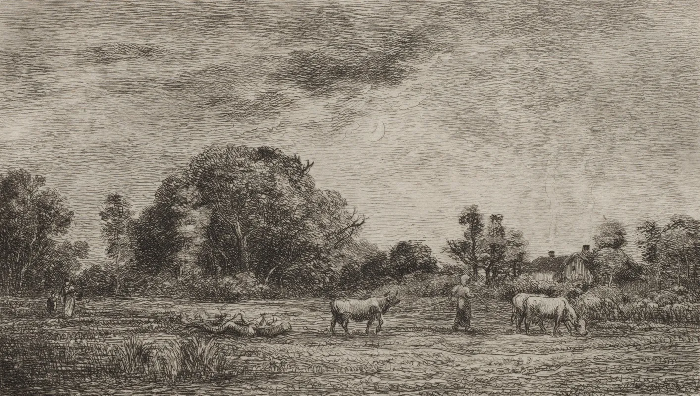 Moonrise 10 by Charles François Daubigny - Canvas Print