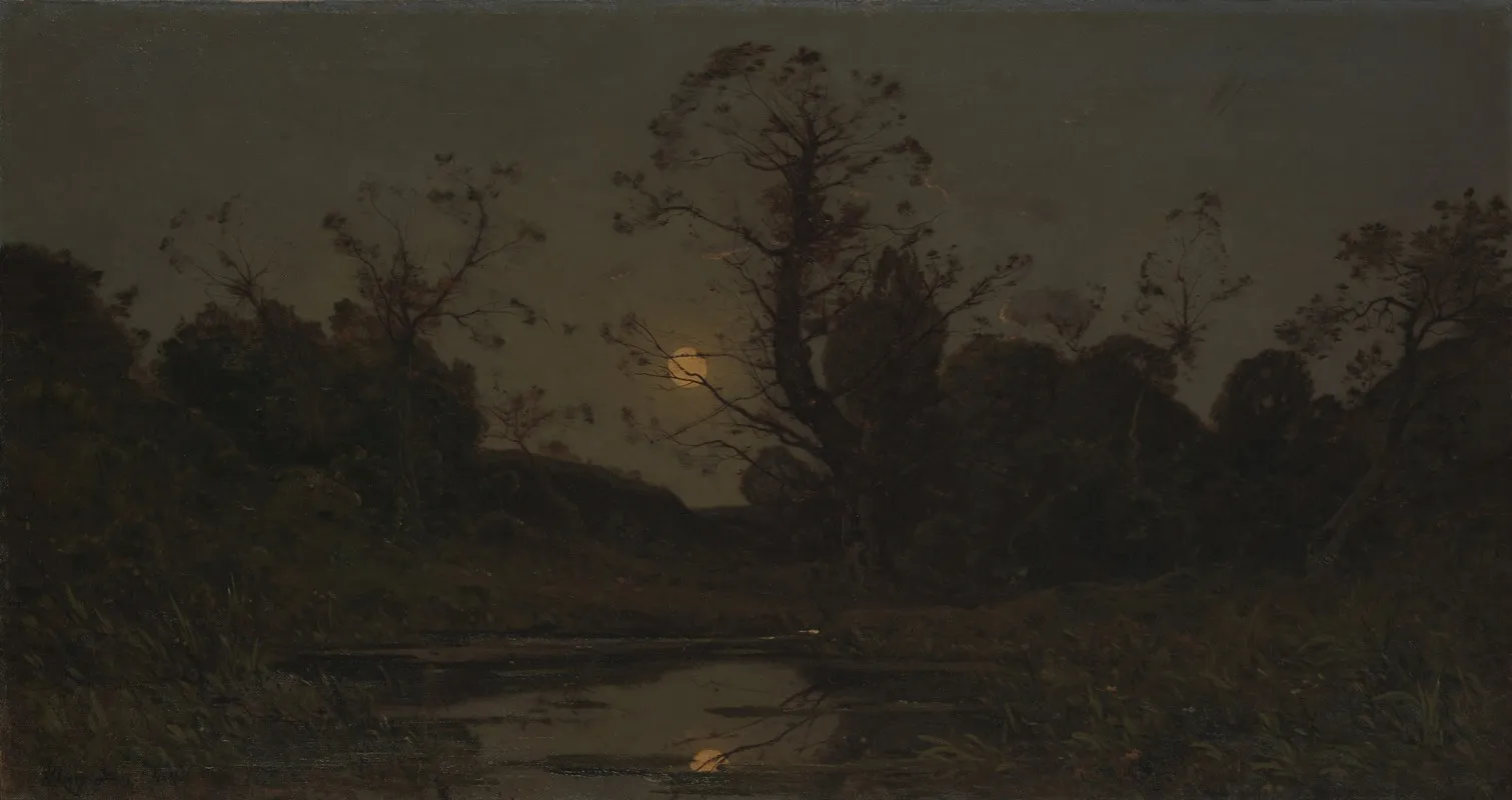 Moonrise 6 by Henri-Joseph Harpignies - Canvas Print