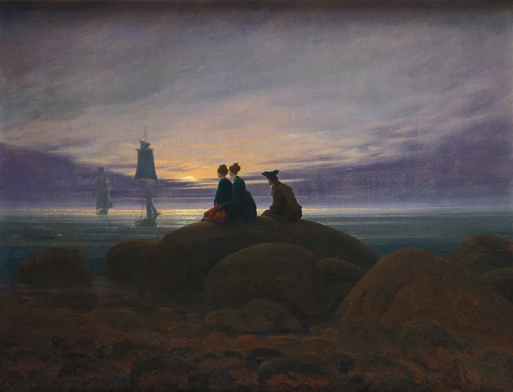 Moonrise Over The Sea by Caspar David Friedrich - Canvas Print
