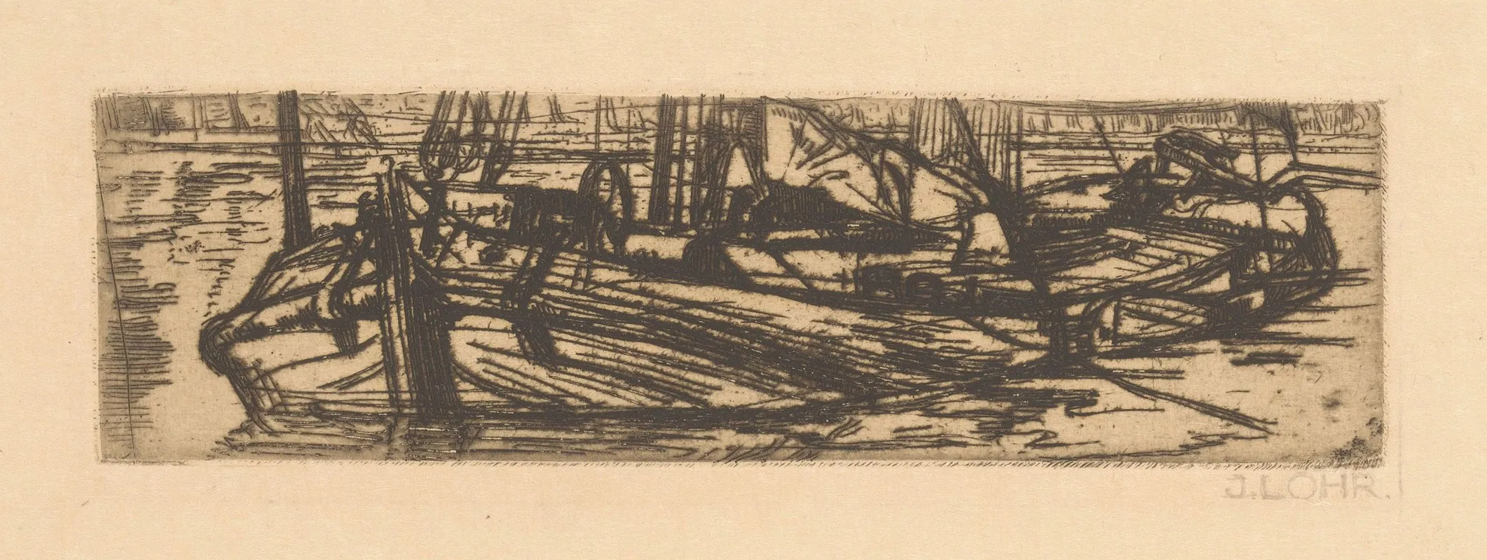 Moored Ship by Johannes Löhr - Canvas Print