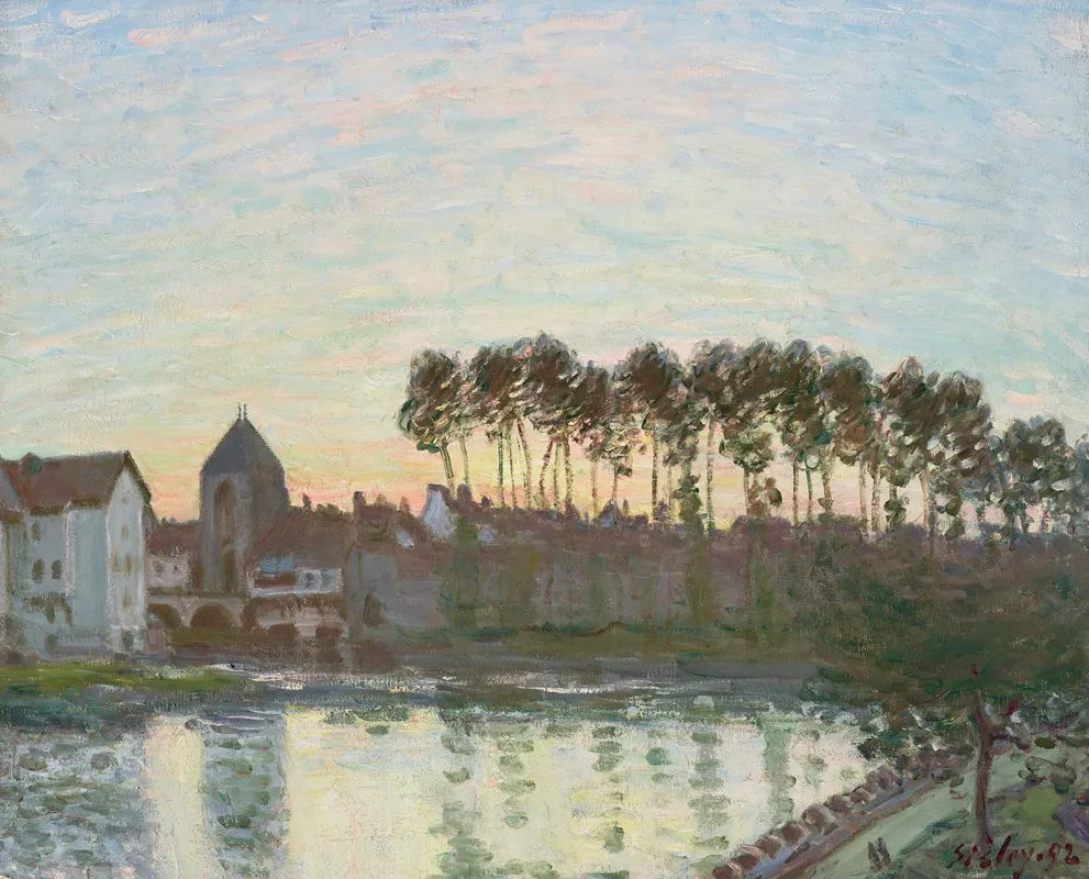 Moret Sur Loing Au Soleil Couchant