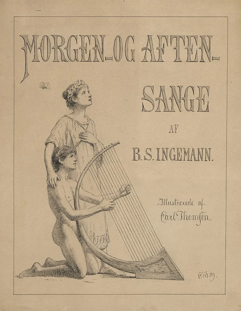 Morgen Og Aftensange Title Page by Carl Thomsen - Canvas Print