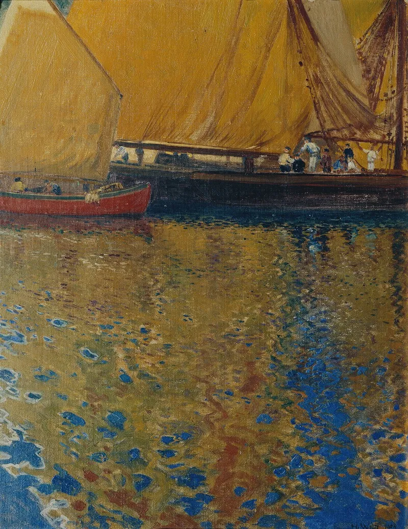 Morgenstimmung Im Hafen Von Lussin by Hans Wilt - Canvas Print
