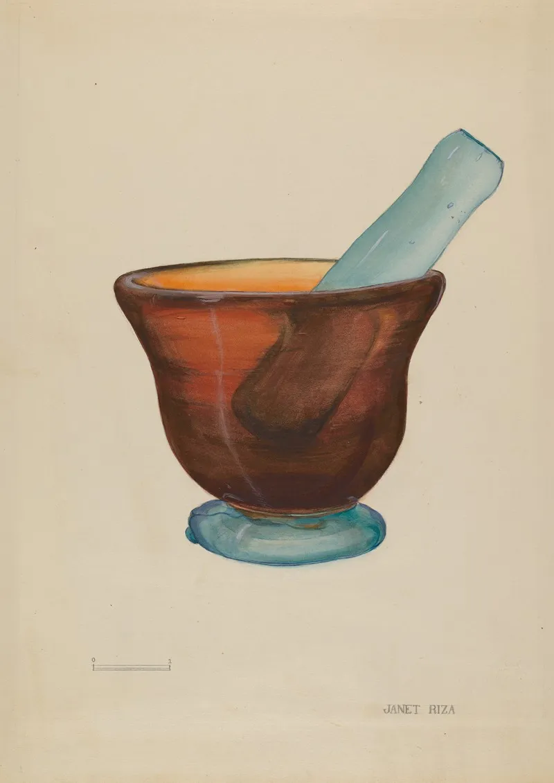 Mortar And Pestle 12 by Janet Riza - Canvas Print