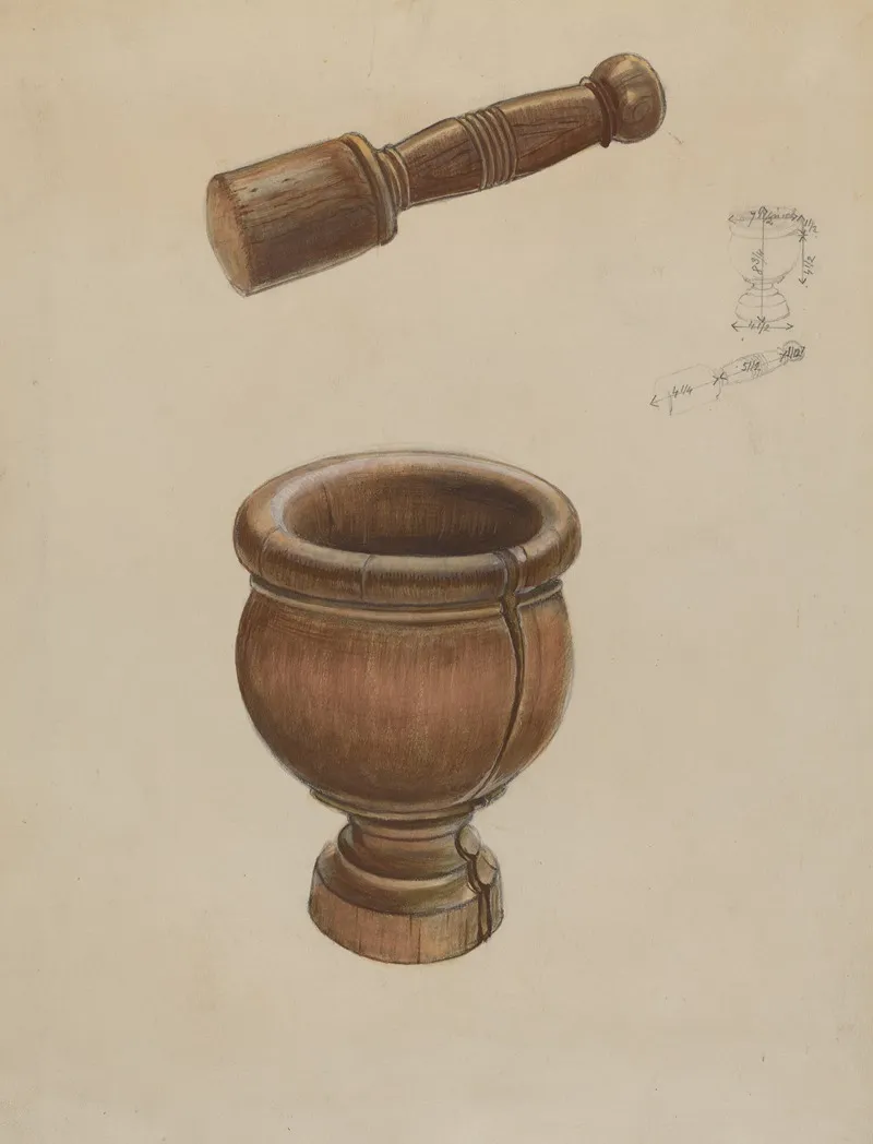 Mortar And Pestle 13 by Ludmilla Calderon - Canvas Print