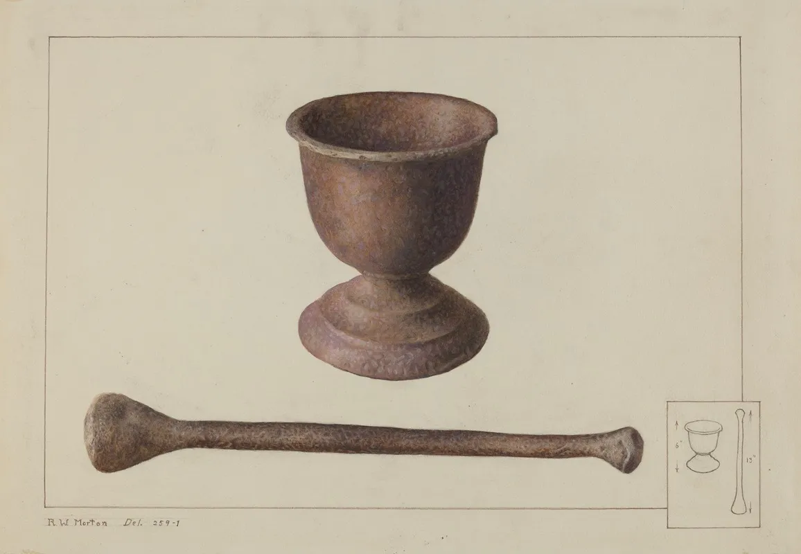 Mortar And Pestle 17 by Ralph Morton - Canvas Print