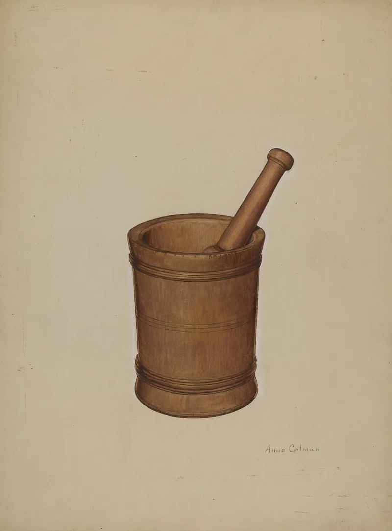 Mortar And Pestle by Anne Colman - Canvas Print