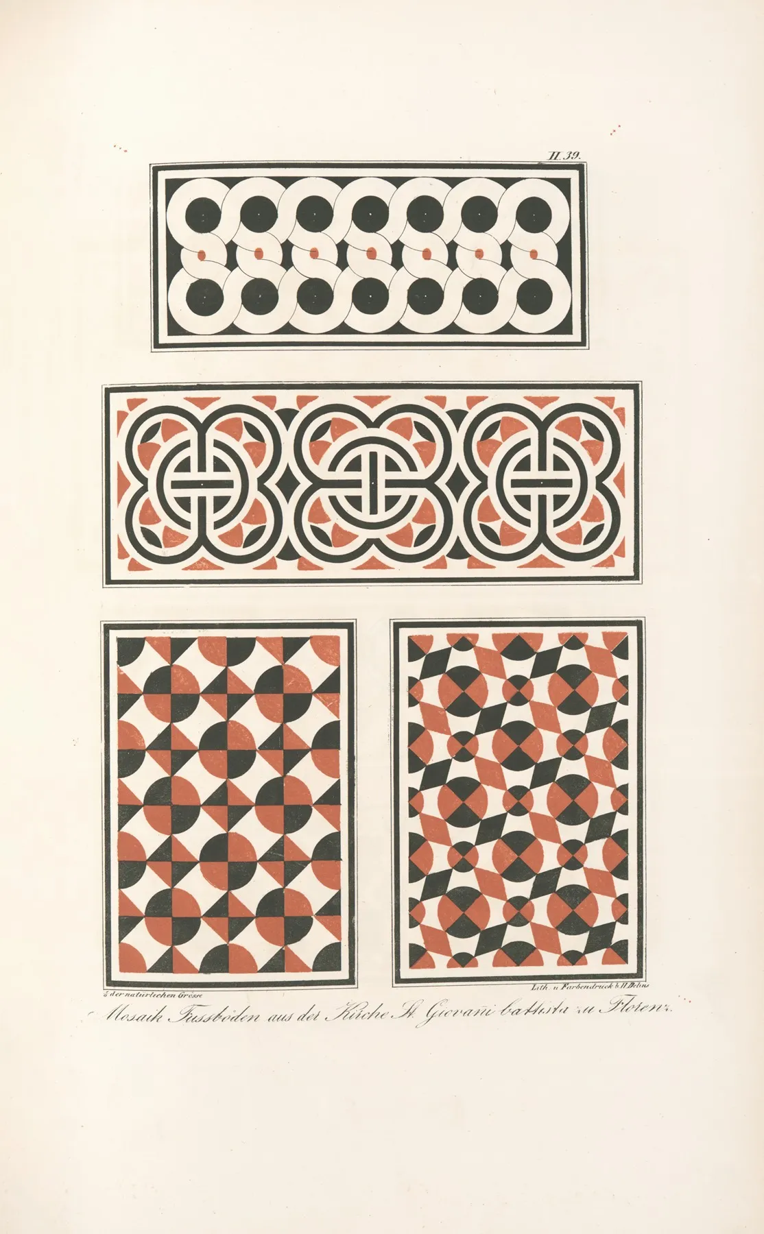 Mosaik Fussboden Aus Der Kirche S Giovanni Battista Zu Florenz 2 by Friedrich Maximilian Hessemer - Canvas Print