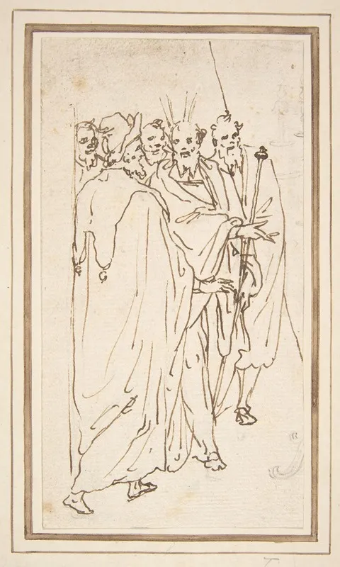 Moses And Other Figures by Cesare Nebbia - Canvas Print