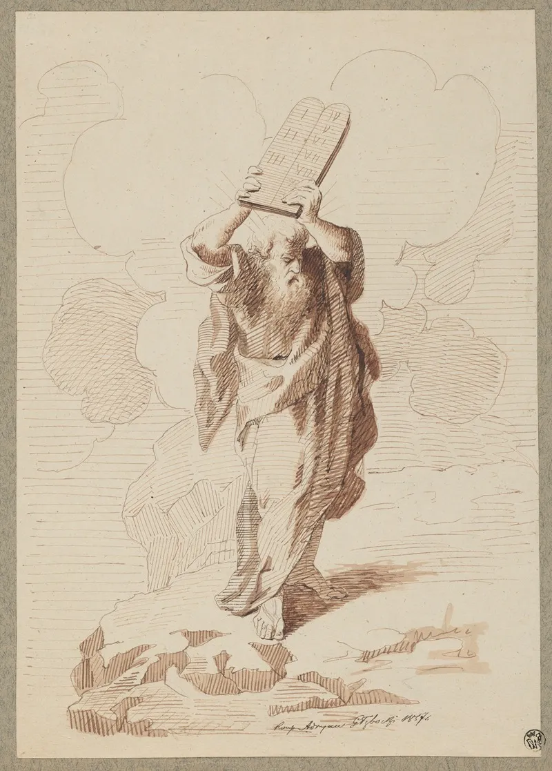 Moses Holding The Tablets With The Ten Commandments