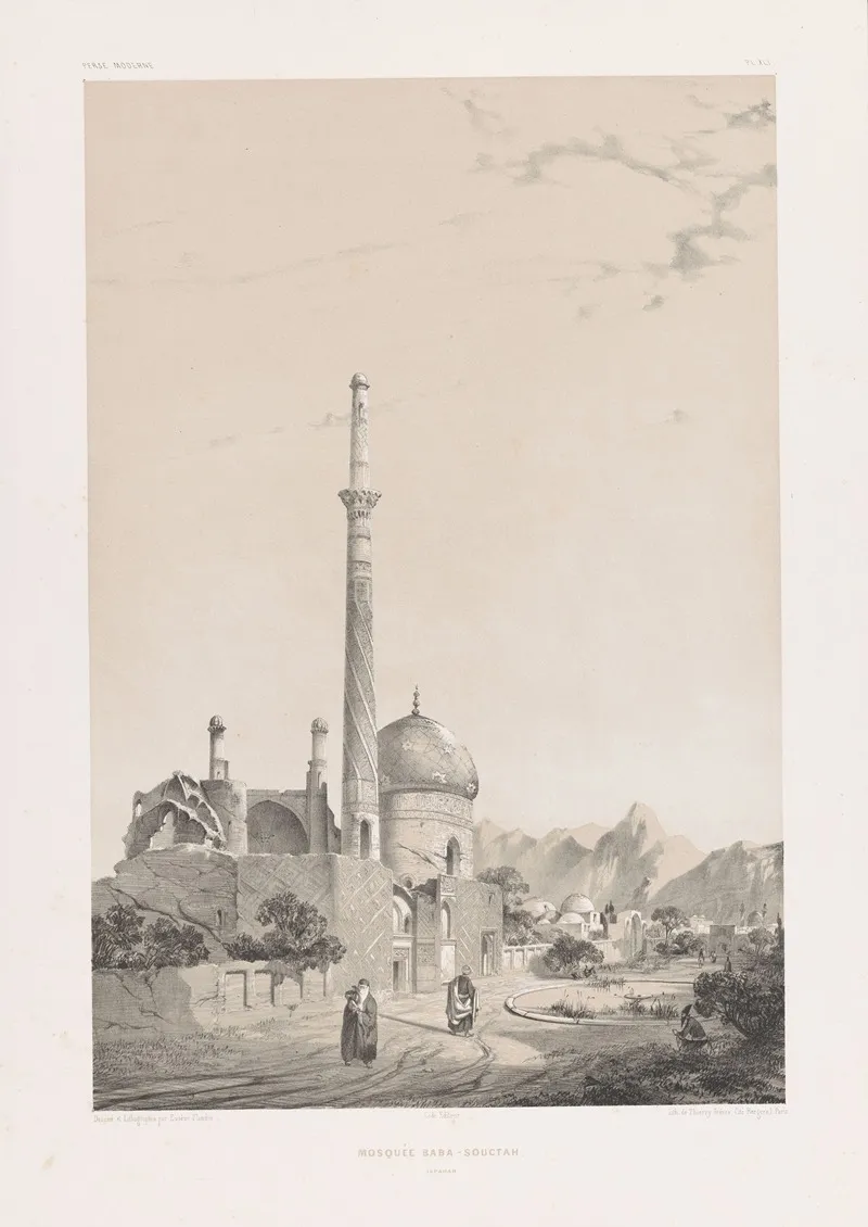 Mosquee Baba Souctah Ispahan by Eugène Flandin - Canvas Print
