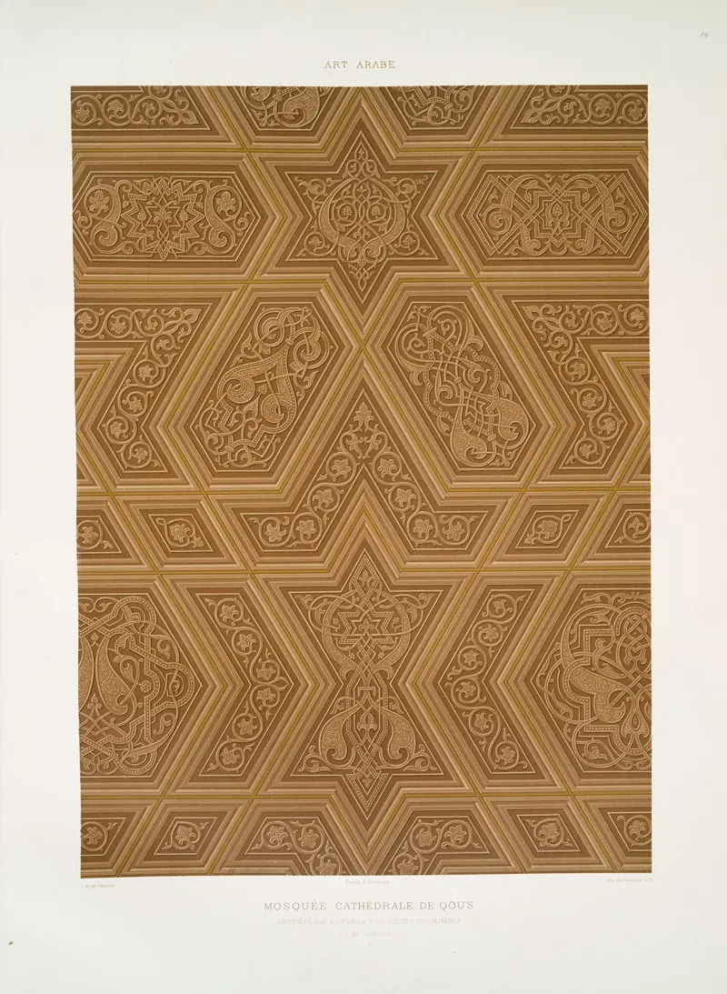 Mosquee Cathedrale De Qous Assemblage 1 by Émile Prisse d'Avennes - Canvas Print