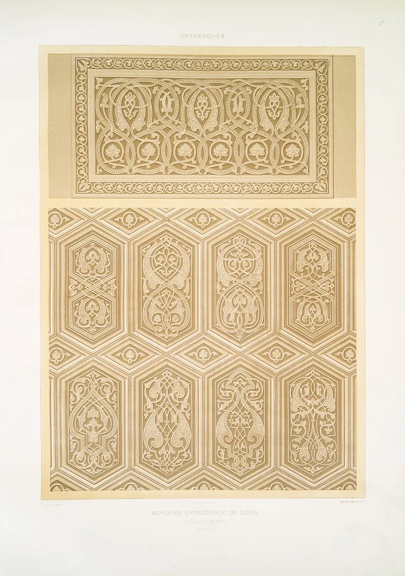 Mosquee Cathedrale De Qous Details Du Mimbar Xiie Siecle 6 by Émile Prisse d'Avennes - Canvas Print