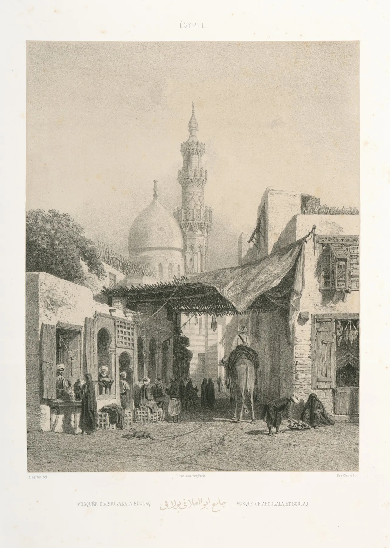Mosquee Daboulala A Boulaq Mosque Of Aboulala At Boulaq by Prosper Barbot - Canvas Print