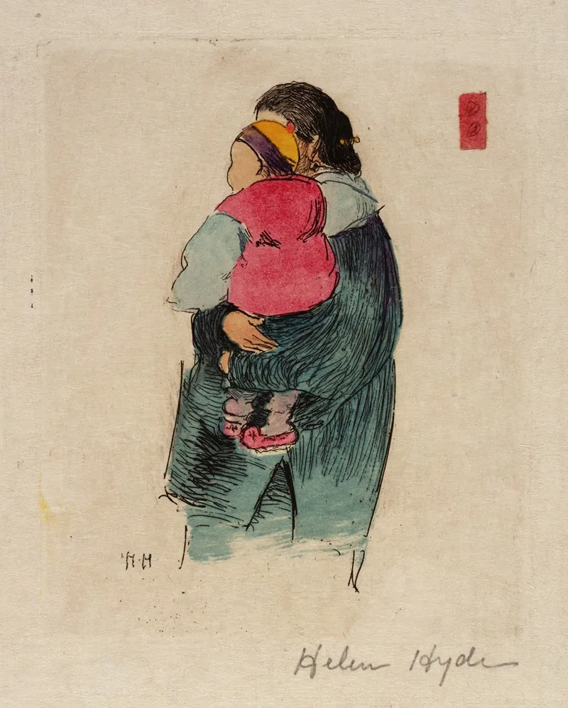 Mother And Child 19 by Helen Hyde - Canvas Print