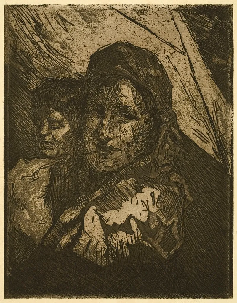 Mother And Child 62 by Jean Delvin - Canvas Print