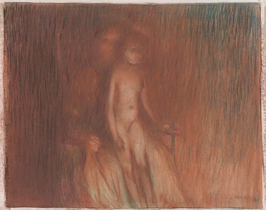 Mother And Child Before A Fire