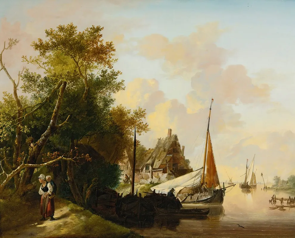 Mother And Child By A River