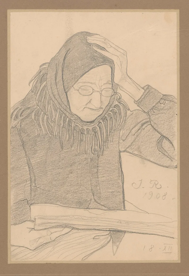 Mothers Portrait 2 by Jan Rembowski - Canvas Print