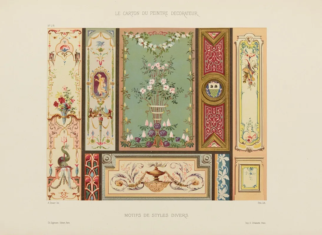 Motifs De Styles Divers by A. Desaint - Canvas Print
