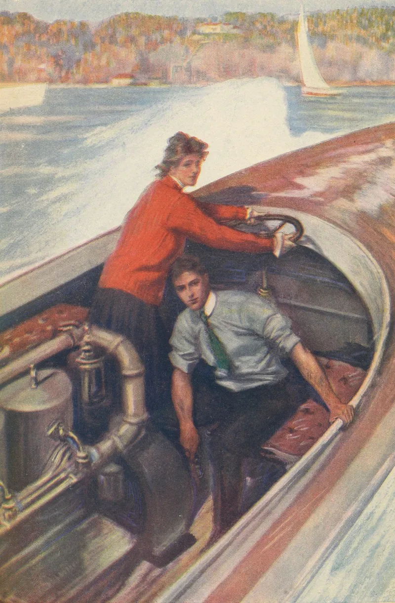 Motor Boating by George Gibbs - Canvas Print