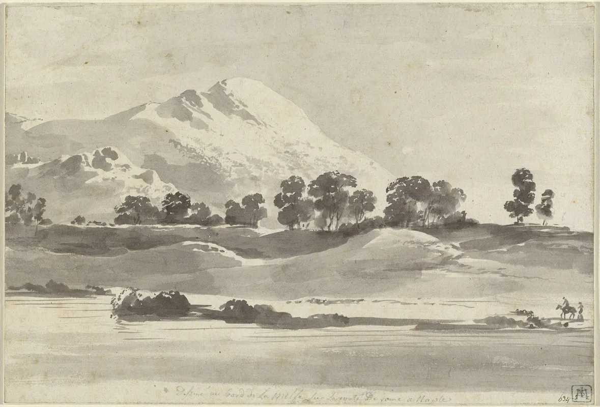 Mount Cairo From Across The Melfa River by Jean-Jacques de Boissieu - Canvas Print