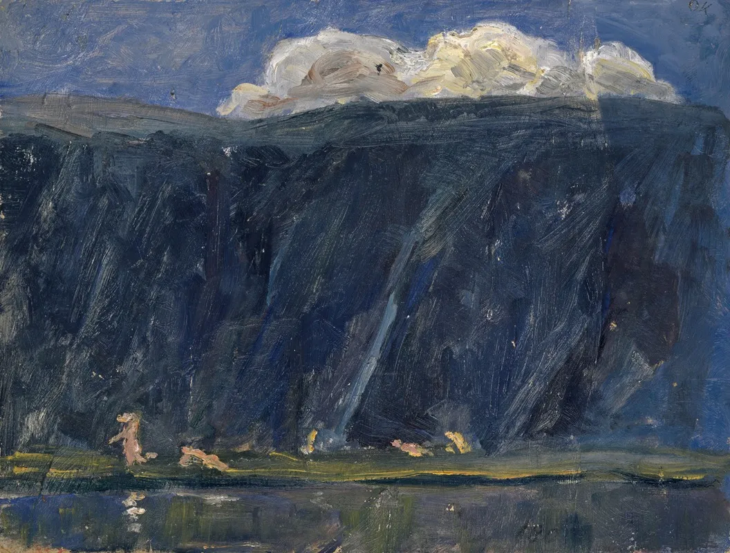 Mountain Lake With Nude Figures