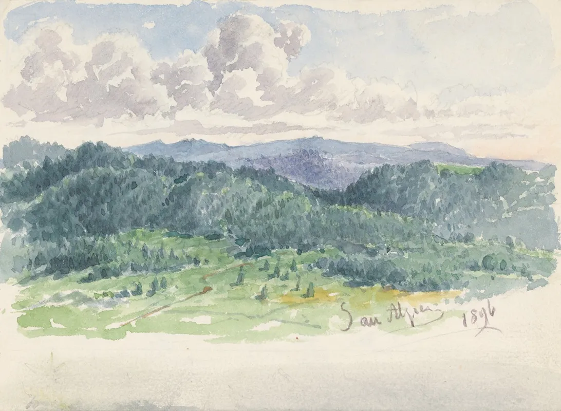 Mountain Landscape 25 by Friedrich Carl von Scheidlin - Canvas Print