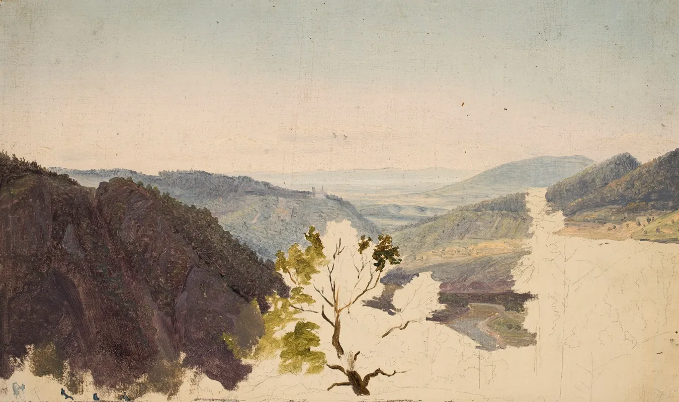 Mountain Landscape Sketch 2 by Chrystian Breslauer - Canvas Print