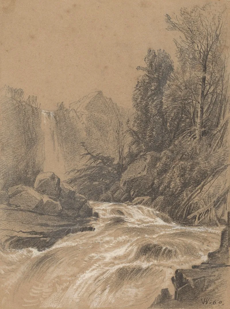 Mountain Landscape Stream And Waterfall
