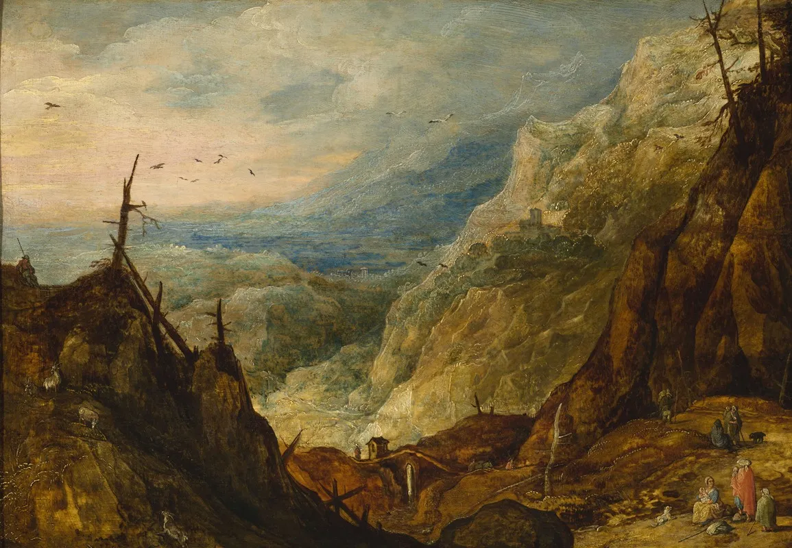 Mountain Landscape With A Broken Tree