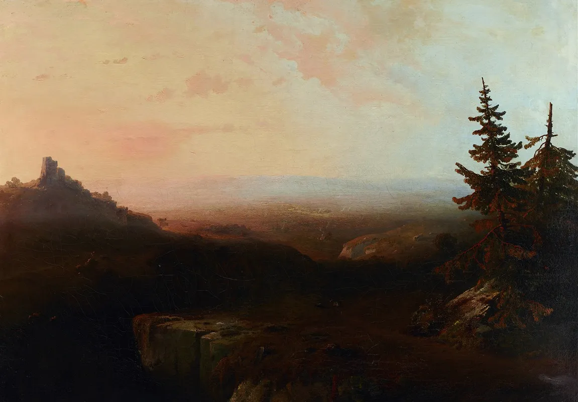 Mountain Scene by Thomas Moran - Canvas Print